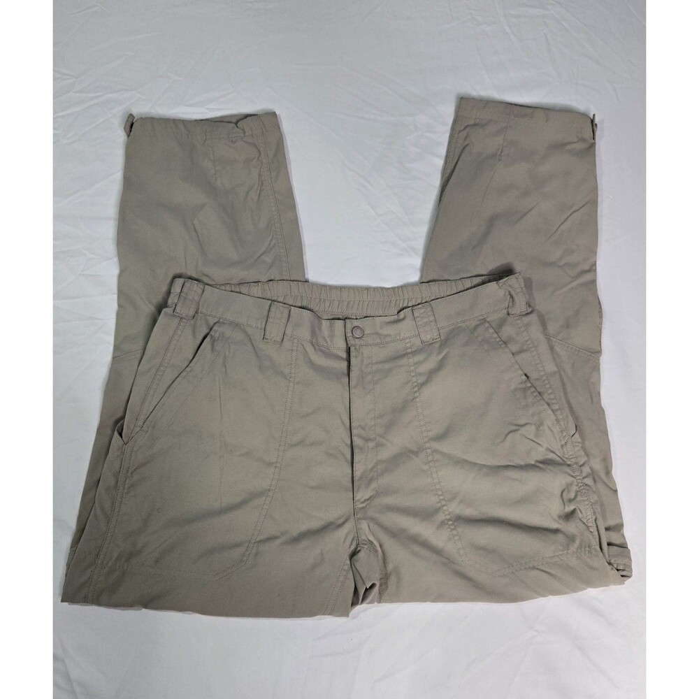 L.L.Bean Mens 34x29 Convertible Hiking Pants Khaki Zip Off Cargo Stretch Outdoor